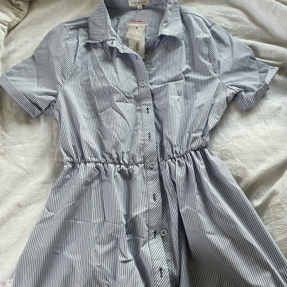 Ultra Flirt Blue Striped Dress